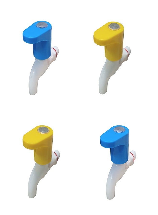 Droptech PVC Plastic Bib Cock/Water Taps for Kitchen Bathroom Wash Basins - Set of 4 (1/2", 15 mm) Type PVC Taps Faucet for Hot and Cold Water Royal Bib Taps - Image 1